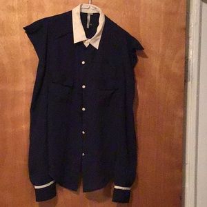 Navy blue vintage blouse
